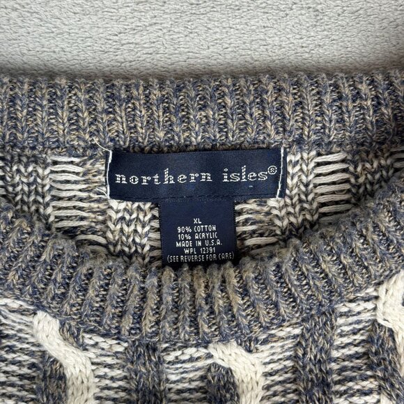 Vintage Northern Isles Mens Coogi Style Sweater 3D Knit Textured Pullover USA XL - Picture 3 of 7